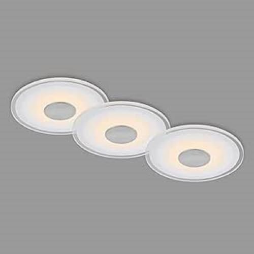 BRILONER Leuchten - 3er Set LED Einbauleuchten Decke, 650 Lumen, LED Einbaulampen, Einbaustrahler Bad, Badeinbaustrahler IP44, Aluminiumfarbig, 120x36 mm (DxH), 7043-039 von BRILONER