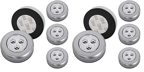 BRILONER Leuchten - 5er Set Stick&Push LED Touch Lampe, batteriebetrieben, Nachtlicht selbstklebend (3M Markenkleber), Küchenlampen, Schrankleuchten (Packung mit 2) von BRILONER