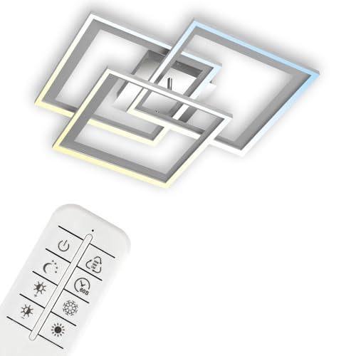 BRILONER Leuchten – Deckenlampe LED, Dimmbar, Deckenleuchte mit Fernbedienung, LED Frame, Farbtemperatur einstellbar, Hinterschnitt, Chrom-Alu, 560x560x90 mm BRILONER Leuchten – Deckenlampe LED, Dimmbar, Deckenleuchte mit Fernbedienung, LED Frame, Farbtemperatur einstellbar, Hinterschnitt, Chrom-Alu, 560x560x90 mm von BRILONER