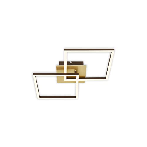 BRILONER Leuchten - Deckenlampe LED, Stufenweise Dimmbar, schwenkbare Deckenleuchte LED, LED Frame, Goldfarbig-Braun, 620x368x73 mm, 3210-017 von BRILONER