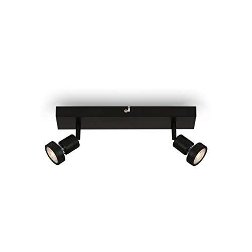 BRILONER Leuchten – Deckenspot LED, schwenkbare Deckenlampe LED, Deckenleuchte LED, warmweißes Licht, Schwarz, 320x70x85 mm von BRILONER