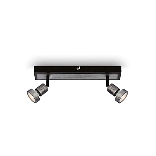 BRILONER Leuchten - Deckenspot LED, schwenkbare Deckenlampe LED, Deckenleuchte LED, warmweißes Licht, Silver Crafted, 320x70x85 mm von BRILONER