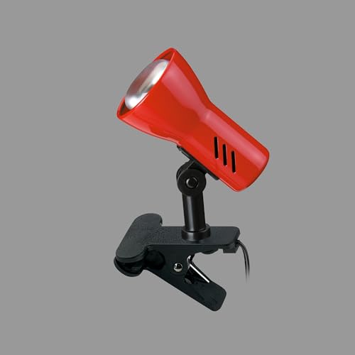 BRILONER - Nachttischlampe, Schreibtischlampe, Tischlampe, Leselampe Buch klemme, Klemmlampe, Schwenkbar, Schnurschalter, Rotfarbig, 10,8 cm von BRILONER