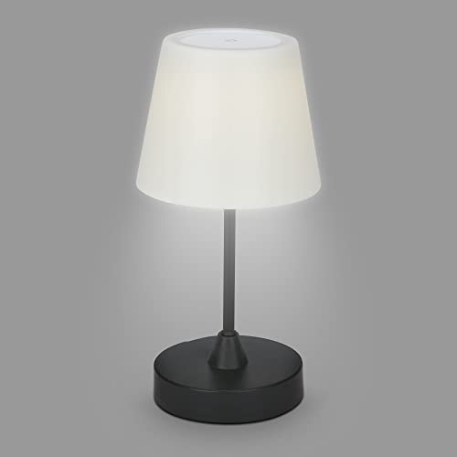 BRILONER Leuchten - LED Außen-Tischlampe Akku, Dimmbar, LED Tischleuchte Kabellos, Dekolampe, Touchfunktion, IP44, 4000K Neutralweiß, Schwarz-Weiß, 300x145mm (HxD), 7032-415 von BRILONER