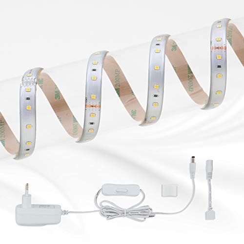 Briloner Leuchten - LED Band, LED Strip 1m, selbstklebend, kürzbar, inkl. Kabelschalter, 14.4 Watt, 1.100 Lumen, 4.000 Kelvin, Silberfarbig, 1.000mm (L) von BRILONER