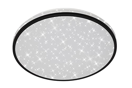 BRILONER Leuchten - LED Deckenleuchte, Deckenlampe inkl. Sternendekor, 24 Watt, 2.200 Lumen, 4.000 Kelvin, Weiß-Schwarz, Ø 38cm, 3456-215 von BRILONER