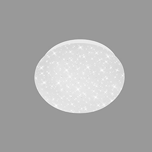 BRILONER - LED Deckenlampe mit Sternenhimmel, neutralweiße Lichtfarbe, 4,5 Watt, LED Lampe, LED Deckenleuchte, Wohnzimmerlampe, Schlafzimmerlampe, Küchenlampe, Deckenbeleuchtung, 16x7 cm, Weiß von BRILONER
