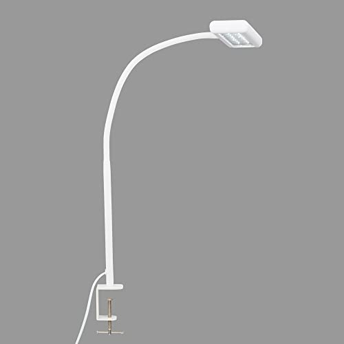 BRILONER Leuchten - LED Klemmleuchte, Tageslicht Klemmlampe, Schreibtischlampe inkl. Kabelschalter, dreh- und schwenkbar, Bürolampe 7,5 Watt, 800 Lumen, Weiß, 805x230x40mm (LxBxH) 2604-016 von BRILONER