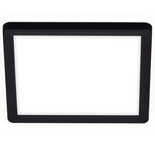 BRILONER - LED Deckenlampe mit indirektem Licht, flach, neutralweiße Lichtfarbe, Lampe, Deckenleuchte, Wohnzimmerlampe, LED Panel, Küchenlampe, Deckenbeleuchtung, 19x19x2,8 cm, Schwarz von BRILONER