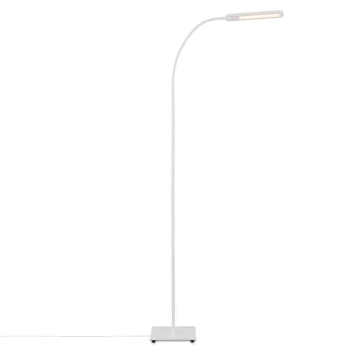 BRILONER - LED Stehlampe mit Touch, dimmbar in Stufen, einstellbar in warmweiß und kaltweiß, Leselampe, Wohnzimmerlampe, Deckenfluter, Standleuchte, Stehleuchte, 20,8x20,8x183 cm, Weiß von BRILONER
