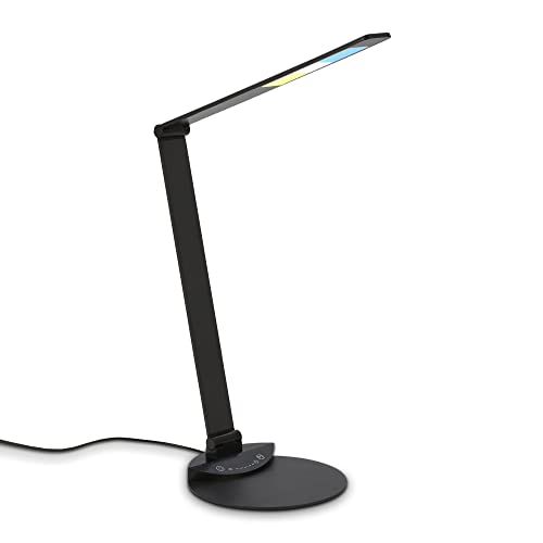 BRILONER - LED Schreibtischlampe mit Touch, dimmbar in Stufen, einstellbar von warmweiß bis kaltweiß, Tischlampe, Lampe, Nachttischlampe, Tischleuchte, Deko, Bürolampe, Leselicht, 83x20 cm, Schwarz von BRILONER