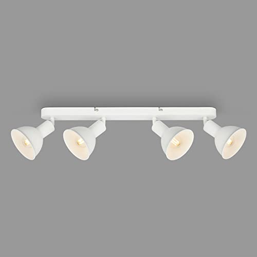 BRILONER Leuchten – Retro Deckenlampe, 4-flammige Retro Deckenleuchte, Deckenspot E14, Verstellbar, Weiß, 550 x 140 x 60 mm, 2674-046 von BRILONER