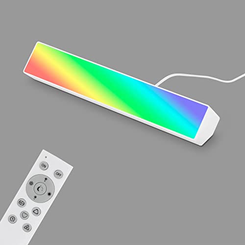 BRILONER - RGB Strahler Smart Home, funktioniert mit Alexa, Fernbedienung, LED Lightbar, Led, zimmer deko, gaming deko, gaming zubehör, led deko, wandleuchte, wandlampe, 25,5x5,1x4,5 cm, Weiß von BRILONER