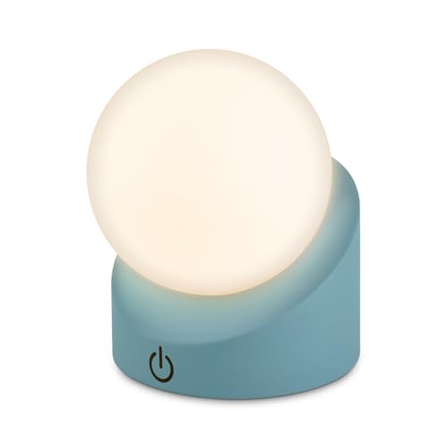 BRILONER - Mini LED Tischlampe kabellos IP54 mit Touch, dimmbar in Stufen, Akku & Lichtquelle tauschbar, Nachttischlampe, Kugel, LED Lampe, Akku Tischleuchte, Outdoor Lampe, 10x8x9 cm, Blau BRILONER - Mini LED Tischlampe kabellos IP54 mit Touch, dimmbar in Stufen, Akku & Lichtquelle tauschbar, Nachttischlampe, Kugel, LED Lampe, Akku Tischleuchte, Outdoor Lampe, 10x8x9 cm, Blau von BRILONER