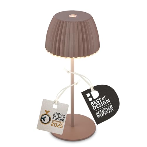 BRILONER - Riffle Mini LED Tischlampe kabellos IP44 mit Lichtkante, 8,5 x 20 cm, Touchdimmer, Akku tauschbar, Nachttischlampe, LED Lampe, Akku Lampe, German Design Award Winner 2025, Umbrasand BRILONER - Riffle Mini LED Tischlampe kabellos IP44 mit Lichtkante, 8,5 x 20 cm, Touchdimmer, Akku tauschbar, Nachttischlampe, LED Lampe, Akku Lampe, German Design Award Winner 2025, Umbrasand von BRILONER