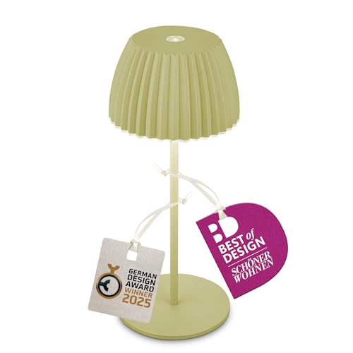 BRILONER - Riffle Mini LED Tischlampe kabellos IP44 mit Lichtkante, Touchdimmer, Akku tauschbar, Nachttischlampe, Leselampe, LED Lampe, Akku Lampe, German Design Award Winner 2025, 8,5x20 cm, Grün BRILONER - Riffle Mini LED Tischlampe kabellos IP44 mit Lichtkante, Touchdimmer, Akku tauschbar, Nachttischlampe, Leselampe, LED Lampe, Akku Lampe, German Design Award Winner 2025, 8,5x20 cm, Grün von BRILONER