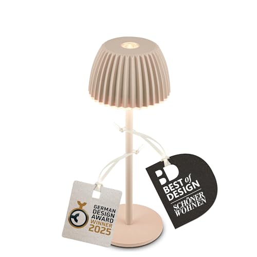 BRILONER - Riffle Nano LED Tischlampe kabellos IP44 mit Lichtkante, 6 x 15,5 cm, Touchdimmer, Akku tauschbar, Nachttischlampe, LED Lampe, Akku Lampe, German Design Award Winner 2025, Beige BRILONER - Riffle Nano LED Tischlampe kabellos IP44 mit Lichtkante, 6 x 15,5 cm, Touchdimmer, Akku tauschbar, Nachttischlampe, LED Lampe, Akku Lampe, German Design Award Winner 2025, Beige von BRILONER