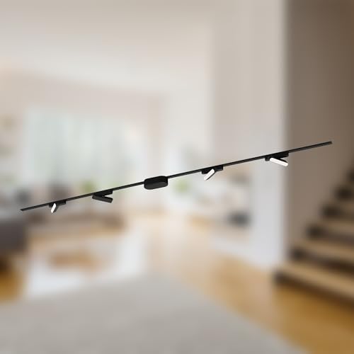 BRILONER - Schienensystem Luxtrail Komplettset, 4x LED Tracklight, Schwenkbar, Lampen, Lichtschienensystem Decke, Strahler Schiene, Deckenlampe, Deckenleuchte, Spotlight, 2m, Schwarz BRILONER - Schienensystem Luxtrail Komplettset, 4x LED Tracklight, Schwenkbar, Lampen, Lichtschienensystem Decke, Strahler Schiene, Deckenlampe, Deckenleuchte, Spotlight, 2m, Schwarz von BRILONER