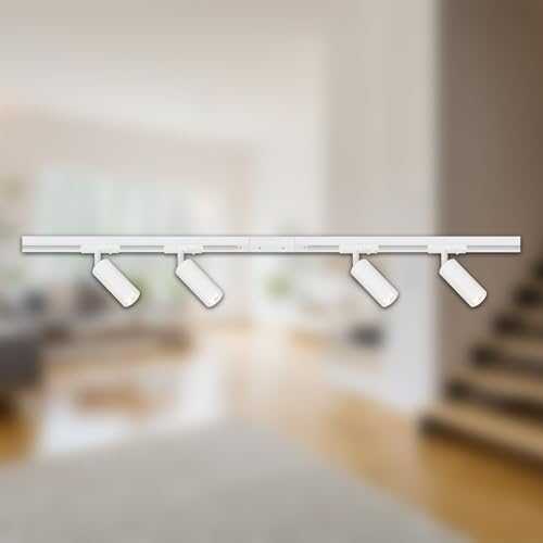 BRILONER - Schienensystem Rail Komplettset, 4x LED Spots, Schwenkbar, Lampen, Lichtschienensystem Decke, Strahler Schiene, Deckenlampe, Deckenleuchte, Spotlight, 1,5m, Weiß BRILONER - Schienensystem Rail Komplettset, 4x LED Spots, Schwenkbar, Lampen, Lichtschienensystem Decke, Strahler Schiene, Deckenlampe, Deckenleuchte, Spotlight, 1,5m, Weiß von BRILONER