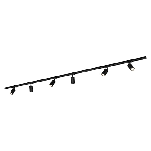 BRILONER - Schienensystem Rail Komplettset, 6x GU10 Spots schwenkbar, Einspeisung, Lichtschienensystem Decke, Strahler Schiene, Deckenlampe, Deckenleuchte, Spotlight, 2,25m, Schwarz BRILONER - Schienensystem Rail Komplettset, 6x GU10 Spots schwenkbar, Einspeisung, Lichtschienensystem Decke, Strahler Schiene, Deckenlampe, Deckenleuchte, Spotlight, 2,25m, Schwarz von BRILONER