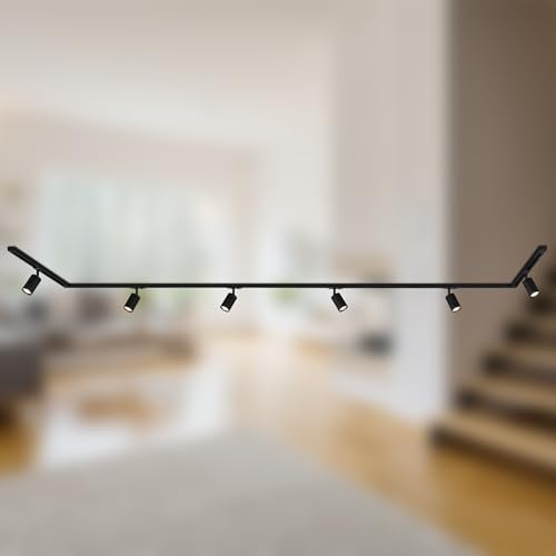 BRILONER - Schienensystem Rail Komplettset, 6x GU10 Spots schwenkbar, U-Form/Z-Form, Lichtschienensystem Decke, Strahler Schiene, Deckenlampe, Deckenleuchte, Spotlight, 4,5m, Schwarz BRILONER - Schienensystem Rail Komplettset, 6x GU10 Spots schwenkbar, U-Form/Z-Form, Lichtschienensystem Decke, Strahler Schiene, Deckenlampe, Deckenleuchte, Spotlight, 4,5m, Schwarz von BRILONER