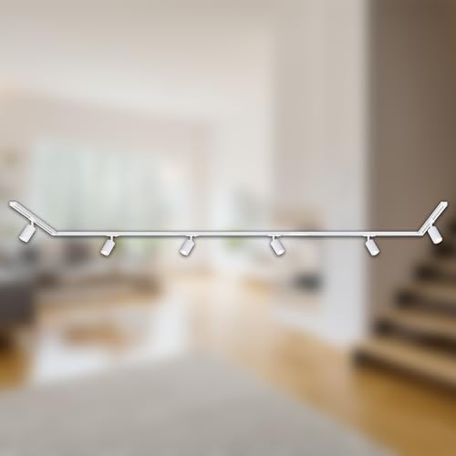 BRILONER - Schienensystem Rail Komplettset, 6x GU10 Spots schwenkbar, U-Form/Z-Form, Lichtschienensystem Decke, Strahler Schiene, Deckenlampe, Deckenleuchte, Spotlight, 4,5m, Weiß BRILONER - Schienensystem Rail Komplettset, 6x GU10 Spots schwenkbar, U-Form/Z-Form, Lichtschienensystem Decke, Strahler Schiene, Deckenlampe, Deckenleuchte, Spotlight, 4,5m, Weiß von BRILONER