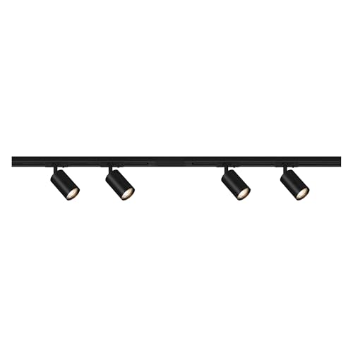 BRILONER - Schienensystem Rail Starterset, 4x GU10 Spots schwenkbar, erweiterbar, Lichtschienensystem Decke, Strahler Schiene, Deckenlampe, Deckenleuchte, Spotlight, 1,5 m, Schwarz BRILONER - Schienensystem Rail Starterset, 4x GU10 Spots schwenkbar, erweiterbar, Lichtschienensystem Decke, Strahler Schiene, Deckenlampe, Deckenleuchte, Spotlight, 1,5 m, Schwarz von BRILONER