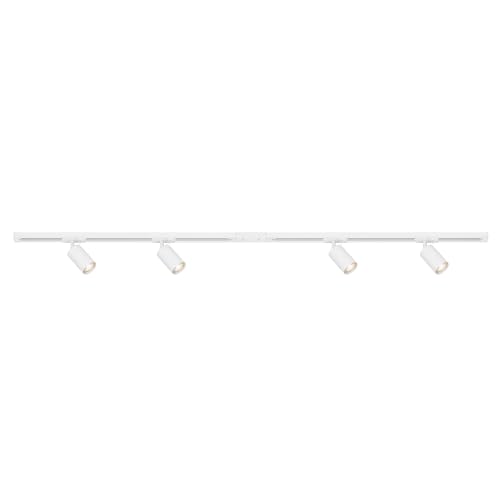 BRILONER - Schienensystem Rail Starterset, 4x GU10 Spots schwenkbar, erweiterbar, Lichtschienensystem Decke, Strahler Schiene, Deckenlampe, Deckenleuchte, Spotlight, 1,5 m, Weiß BRILONER - Schienensystem Rail Starterset, 4x GU10 Spots schwenkbar, erweiterbar, Lichtschienensystem Decke, Strahler Schiene, Deckenlampe, Deckenleuchte, Spotlight, 1,5 m, Weiß von BRILONER