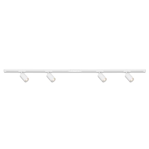 BRILONER - Schienensystem Rail Starterset, 4x GU10 Spots schwenkbar, erweiterbar, Lichtschienensystem Decke, Strahler Schiene, Deckenlampe, Deckenleuchte, Spotlight, 1,5 m, Weiß von BRILONER