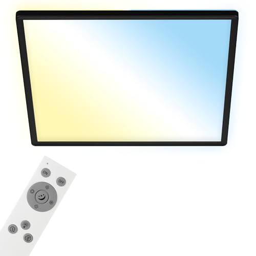 BRILONER - LED Deckenlampe flach Smart Home, funktioniert mit Alexa, Fernbedienung, Lampe, Deckenleuchte, Wohnzimmerlampe, LED Panel, Schlafzimmerlampe, 42x42x2,5 cm, Schwarz BRILONER - LED Deckenlampe flach Smart Home, funktioniert mit Alexa, Fernbedienung, Lampe, Deckenleuchte, Wohnzimmerlampe, LED Panel, Schlafzimmerlampe, 42x42x2,5 cm, Schwarz von BRILONER