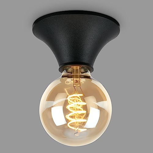 BRILONER– Wandleuchte Innen, Wandlampe Innen, Badezimmerlampe, Deckenleuchte, Deckenlampe, Spritzwassergeschützte Wandleuchte für das Bad, Spiegellampe, Spiegelleuchte, Schwarz, 12 cm von BRILONER