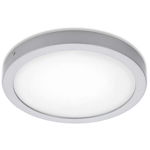 Briloner LED Deckenleuchte 7141-414 Aufbauleuchte mit neutralweiße Lichtfarbe, 21 Watt, 2.000 Lumen, 4.000 Kelvin, rund chrom matt, Ø 30 von BRILONER