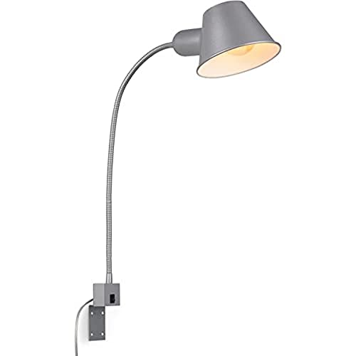 BRILONER - Leselampe mit Ein/Aus-Schalter, schwenkbar, viele Befestigungspositionen, Wandleuchte Innen, Wandlampe, Bettlampe, Lampe Bett, Leselicht, Nachttischlampe, 63x14 cm, Chrom-Matt von BRILONER