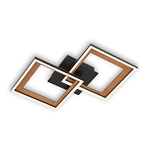 BRILONER Leuchten - Deckenlampe LED, Stufenweise Dimmbar, schwenkbare Deckenleuchte, LED Frame, Hinterschnitt, Schwarz-Holz, 440x440x80 mm BRILONER Leuchten - Deckenlampe LED, Stufenweise Dimmbar, schwenkbare Deckenleuchte, LED Frame, Hinterschnitt, Schwarz-Holz, 440x440x80 mm von BRILONER