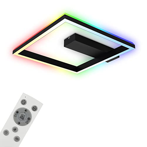 BRILONER Leuchten - Deckenlampe RGB, Backlight Deckenleuchte LED, Dimmbar, Farbtemperatur einstellbar, LED Frame RGB, Fernbedienung, Schwarz von BRILONER