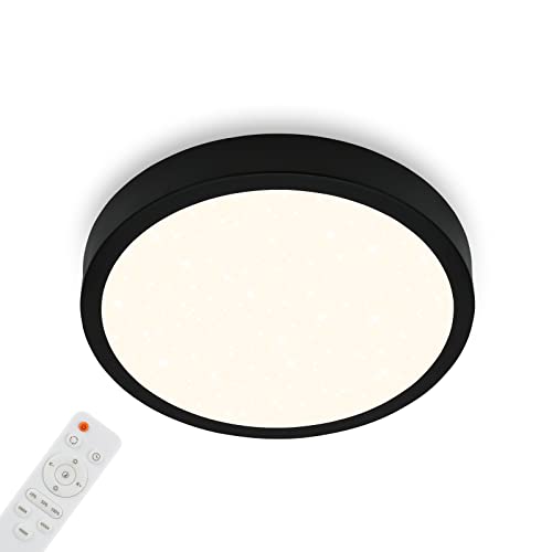 BRILONER - LED Deckenlampe mit Fernbedienung, Sternenhimmel, einstellbar von warmweiß bis kaltweiß, LED Lampe, Deckenleuchte, Wohnzimmerlampe, Schlafzimmerlampe, Küchenlampe, 38x5 cm, Schwarz BRILONER - LED Deckenlampe mit Fernbedienung, Sternenhimmel, einstellbar von warmweiß bis kaltweiß, LED Lampe, Deckenleuchte, Wohnzimmerlampe, Schlafzimmerlampe, Küchenlampe, 38x5 cm, Schwarz von BRILONER