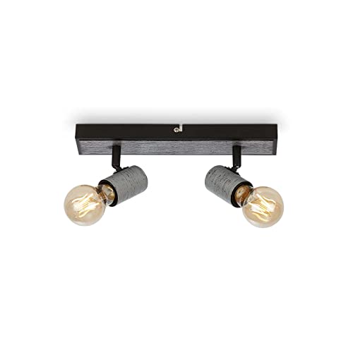Briloner Leuchten - Deckenspot, schwenkbare Deckenlampe, Deckenleuchte, 2x E27 Fassung, Silver-Crafted, 300x50x110 mm von BRILONER