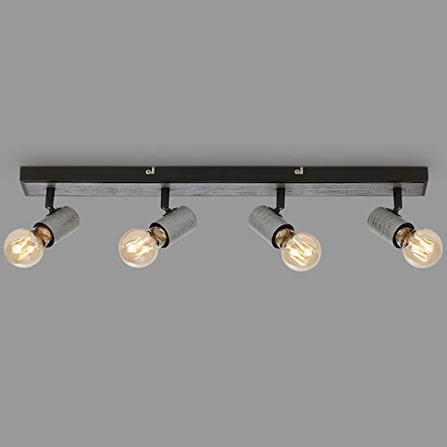 Briloner Leuchten - Deckenspot, schwenkbare Deckenlampe, Deckenleuchte, 4x E27 Fassung, Silver-Crafted, 630x50x110 mm von BRILONER