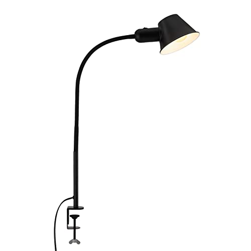 BRILONER Leuchten - Klemmlampe flexibel, Schreibtischlampe verstellbar, Kippschalter, 1x E27 Fassung max. 10 Watt, inkl. Kabel, Schwarz, 65 cm, 7409-015 von BRILONER