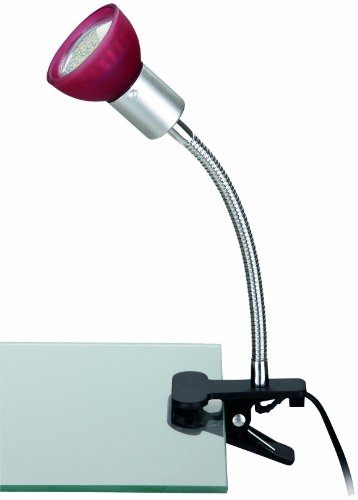 Briloner Leuchten Klemmspot LED-Klemmleuchte, 1 x GU10, titanfarbig/rot 2989-012P von BRILONER