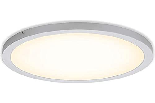 BRILONER Leuchten - LED Aufbauleuchte, Deckenlampe, Deckenleuchte 24,5 Watt, 2.400 Lumen, 3.000 Kelvin, Rund, Chrom-Matt, 405x32mm (DxH), 7143-014 von BRILONER