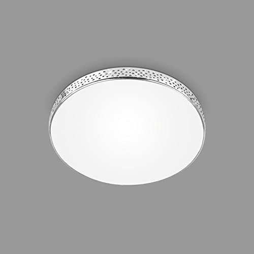 Briloner Leuchten - LED Bad Deckenleuchte Glitzereffekt, IP44 LED Badezimmerlampe, neutralweißes Licht, Chrom, 285x65 mm (DxH) von BRILONER