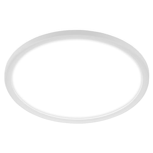 BRILONER - LED Bad Deckenleuchte mit Backlight, IP44 LED Badezimmerlampe, 18 Watt, 2400 Lumen, Lampe, Küchenlampe, Flurlampe, ultraflach, neutralweiße Lichtfarbe, 290x35 mm (DxH), Weiß von BRILONER