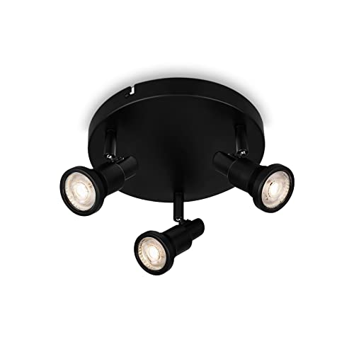 Briloner Leuchten - LED Deckenlampe Badezimmer, verstellbar, LED Deckenleuchte Bad, IP44, warmweiße Lichtfarbe, GU10, Schwarz, 210x106 (DxH) von BRILONER