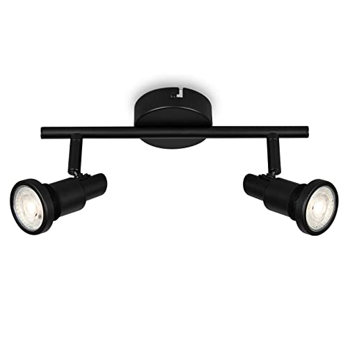 BRILONER Leuchten - LED Deckenlampe Badezimmer, verstellbar, LED Deckenleuchte Bad, IP44, warmweiße Lichtfarbe, GU10, Schwarz, 275x80x123 (LxBxH) von BRILONER