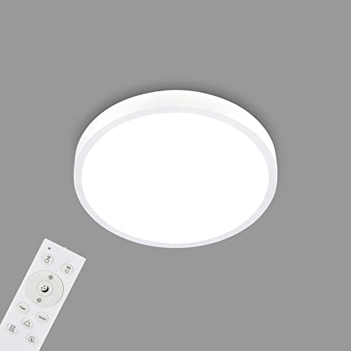 BRILONER - LED Deckenlampe mit Fernbedienung, buntes RGB+W Licht, Dimmbar, LED Lampe, LED Deckenleuchte, Wohnzimmerlampe, Schlafzimmerlampe, Küchenlampe, Deckenbeleuchtung, Flurlampe, 38x5 cm, Weiß von BRILONER