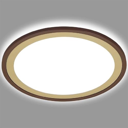 BRILONER Leuchten - LED Deckenlampe mit Backlighteffekt, Slim LED Deckenleuchte, Ultra Flach, tralweißes Licht, 293 mm, Braun-Gold, 7454-417 von BRILONER