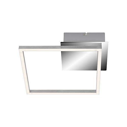 BRILONER Leuchten - LED Deckenleuchte, Deckenlampe dimmbar, inkl. Memoryfunktion, 9,7 Watt, 900 Lumen, 3.000 Kelvin, Chrom-Alu, 280x280x60mm (LxBxH), 3105-018 von BRILONER