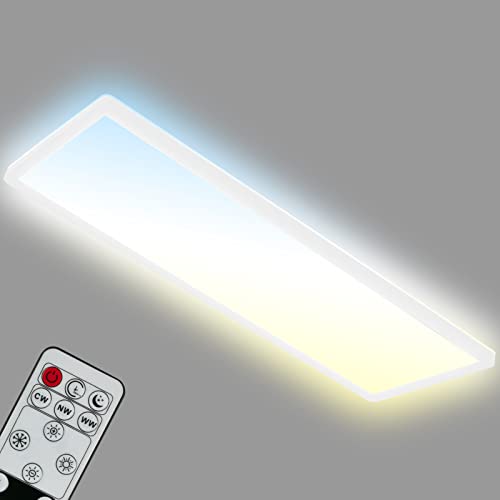 BRILONER Leuchten - LED Deckenleuchte CCT, LED Deckenlampe Backlight, Ultra Flach, Dimmbar, Fernbedienung, Warmweiß, Neutralweiß, Kaltweiß, 580x200x30mm (LxBxH), 7403-016 von BRILONER