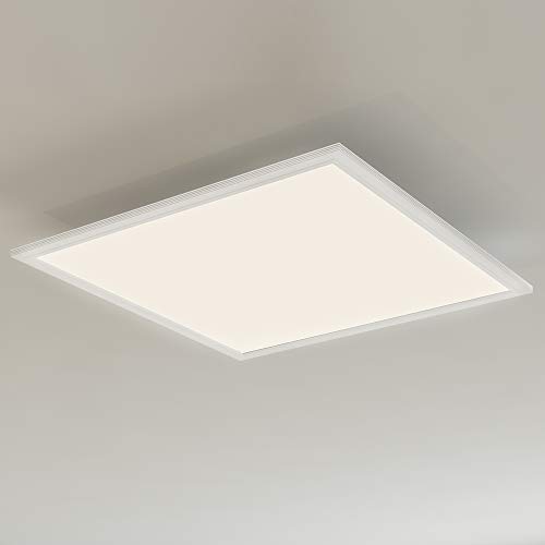 Briloner Leuchten - LED Deckenleuchte-Panel mit Bewegungssensor, ultraflach, Deckenlampe 38W, 4.100 Lumen, Tageslicht Sensor, quadratisch, weiß, 59.5 cm von BRILONER